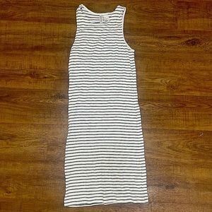 H&M Divided Navy & White Striped Cotton Bodycon Mini Dress